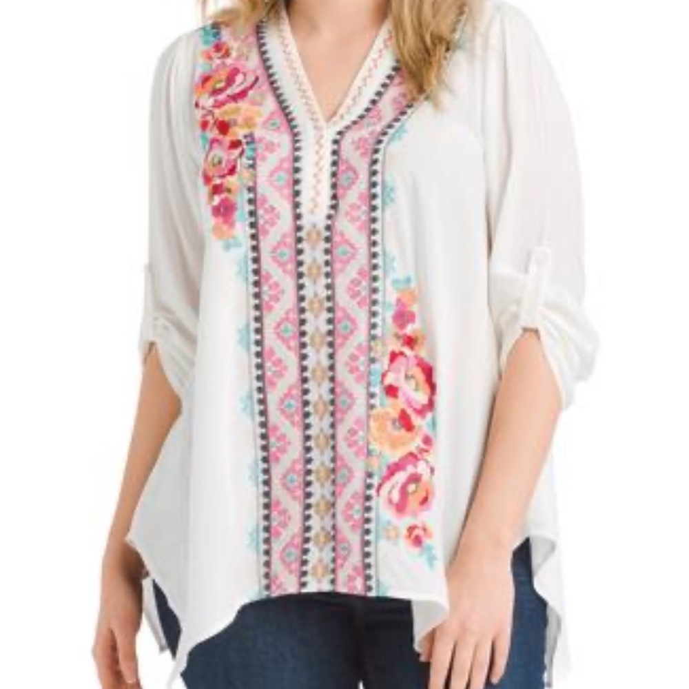 White Floral Blouse by Andree by Unit